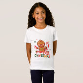 Frohe Weihnachts-Lebkuchen und Candy Cane - T-Shirt (Vorne ganz)