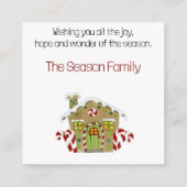 Frohe Weihnachts-Lebkuchenausweis Begleitkarte (Rückseite)