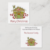 Frohe Weihnachts-Lebkuchenausweis Begleitkarte (Vorne/Hinten)