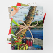 Frohe Weihnachts-Lebkuchenheftpapier Geschenkpapier Set (Beispiel)