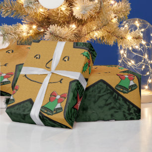 Frohe Weihnachts-Lebkuchenstar Geschenkpapier