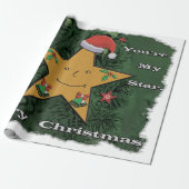 Frohe Weihnachts-Lebkuchenstar Geschenkpapier (Ungerollt)