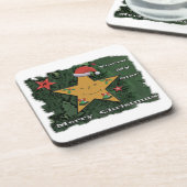 Frohe Weihnachts-Lebkuchenstar Getränkeuntersetzer (Linke Seite)