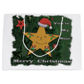 Frohe Weihnachts-Lebkuchenstar Große Geschenktüte (Vorderseite)