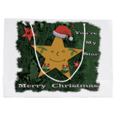 Frohe Weihnachts-Lebkuchenstar Große Geschenktüte (Rückseite)