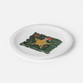 Frohe Weihnachts-Lebkuchenstar Pappteller (Schrägansicht)