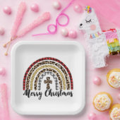 Frohe Weihnachts-Leopard Print Cross Pappteller (Party)