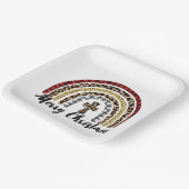 Frohe Weihnachts-Leopard Print Cross Pappteller (Gewinkelt)
