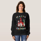 Frohe Weihnachts Licht Gnome Pajamas Sweatshirt (Vorne ganz)