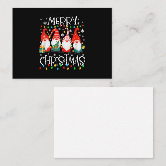 Frohe Weihnachts-Lichter Matching Gnome Mitteilungskarte (Vorne/Hinten)