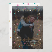 Frohe Weihnachts-Lichter Urlaub Fotokarten Feiertagskarte (Vorne/Hinten)