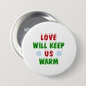 Frohe Weihnachts-Liebe Behalte uns warm Button (Vorne & Hinten)