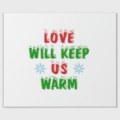 Frohe Weihnachts-Liebe Behalte uns warm Geschenkpapier (Flach)
