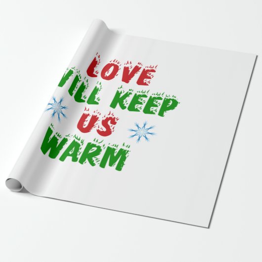 Frohe Weihnachts-Liebe Behalte uns warm Geschenkpapier (Ungerollt)