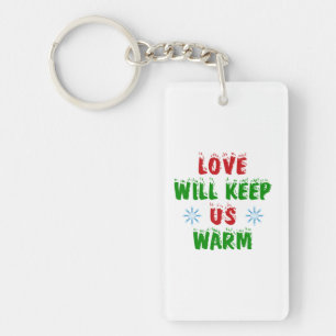 Frohe Weihnachts-Liebe Behalte uns warm Schlüsselanhänger