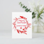 Frohe Weihnachts-Liebe & Hope-Karte Postkarte (Stehend Vorderseite)