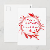 Frohe Weihnachts-Liebe & Hope-Karte Postkarte (Vorne/Hinten)