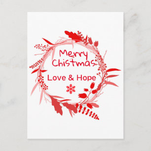 Frohe Weihnachts-Liebe & Hope-Karte Postkarte