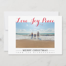 Frohe Weihnachts-Liebe Joy Peace Typografy Foto Feiertagskarte