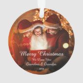 Frohe Weihnachts-Liebe Oma Opa Foto Ornament (Rückseite)