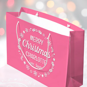 Frohe Weihnachts-Liebe Santa Individuelle Name Pin Große Geschenktüte