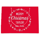 Frohe Weihnachts-Liebe Santa Individuelle Name Red Große Geschenktüte (Vorderseite)