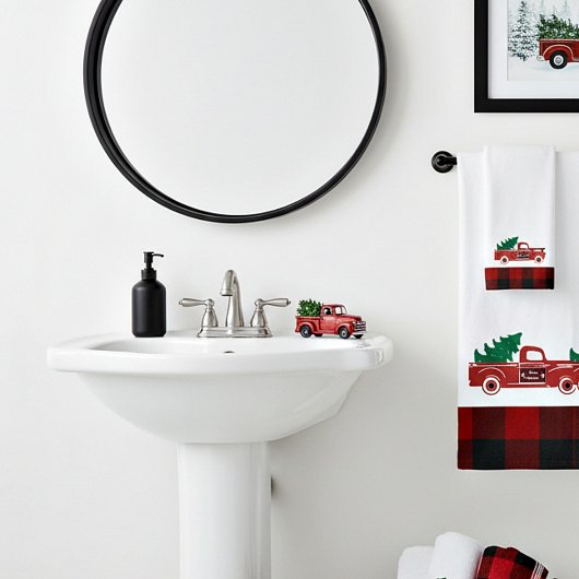 Frohe Weihnachts-Lieferwagen und Baum Badhandtuch Set