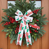 Frohe Weihnachts-Lieferwagen und Baum Satinband