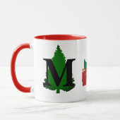 Frohe Weihnachts-Lieferwagen und Baummonogramm Tasse (Links)