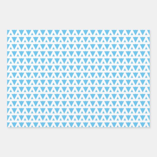 Frohe Weihnachts-Light Blue Triangle Geschenkpapier Set (Vorderseite 3)