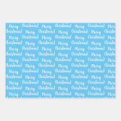 Frohe Weihnachts-Light Blue Triangle Geschenkpapier Set (Vorderseite 2)