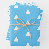Frohe Weihnachts-Light Blue Triangle Geschenkpapier Set (Beispiel)