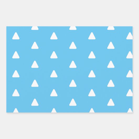Frohe Weihnachts-Light Blue Triangle Geschenkpapier Set (Vorderseite)