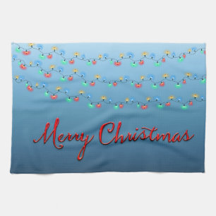 Frohe Weihnachts-Light-String Handtuch