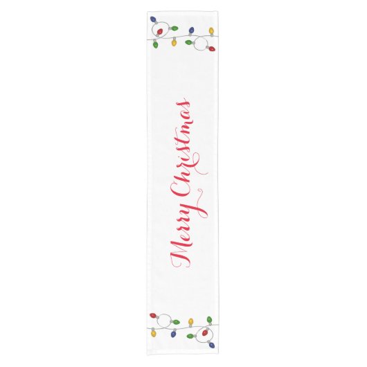 Frohe Weihnachts-Lights-Tischläufer Kurzer Tischläufer (Vorderseite)