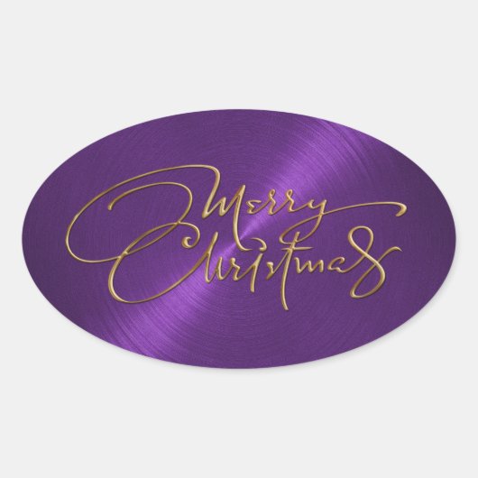Frohe Weihnachts Lila Sticker Embossed Look (Vorderseite)