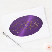 Frohe Weihnachts Lila Sticker Embossed Look (Umschlag)