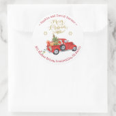 Frohe Weihnachts-LKW-Rücksendeadresse Runder Aufkleber (Tasche)