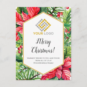 Frohe Weihnachts-Logo-Postkarte Postkarte