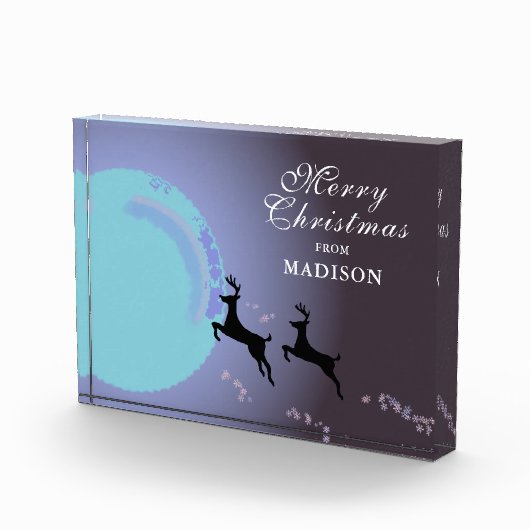 Frohe Weihnachts Magical Reindeer Moon Name Fotoblock (Rechts)