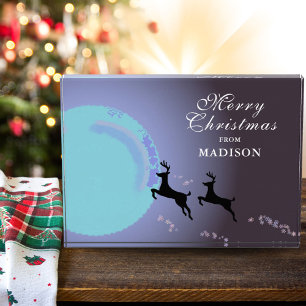 Frohe Weihnachts Magical Reindeer Moon Name Fotoblock