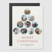 Frohe Weihnachts Magnet 10 Fotos Rot (Vorne/Hinten)