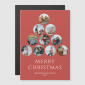 Frohe Weihnachts Magnet 10 Fotos Rot (Vorne/Hinten)