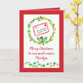 Frohe Weihnachts-Mail-Carrier-Individuelle Name Karte (Gelbe Blume)