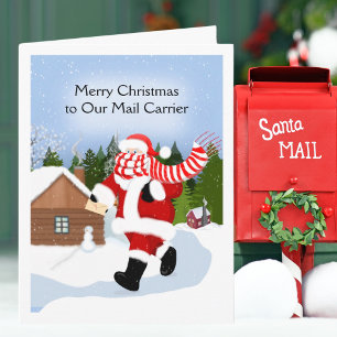 Frohe Weihnachts Mail Carrier Santa Karte