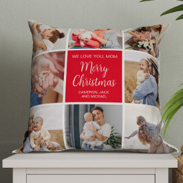 Frohe Weihnachts-Mama 8 Foto Family Collage Kissen