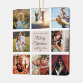 Frohe Weihnachts-Mama Chic Blush Pink FotoCollage Keramikornament (Links)