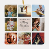 Frohe Weihnachts-Mama Chic Blush Pink FotoCollage Keramikornament (Vorderseite)