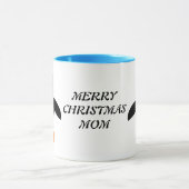 Frohe Weihnachts-Mama Custom Pinguin Tasse (Zentrum)