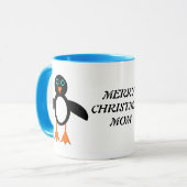 Frohe Weihnachts-Mama Custom Pinguin Tasse (Vorderseite Links)